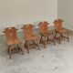 Set of 4 Vintage Tyrolean Dining Room Chairs in Pine, 1970s.