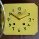 Horloge formica vintage pendule murale silencieuse "FFR Jaune d'or "