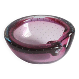 Murano glass purple bullicante trinket bowl, 1960s