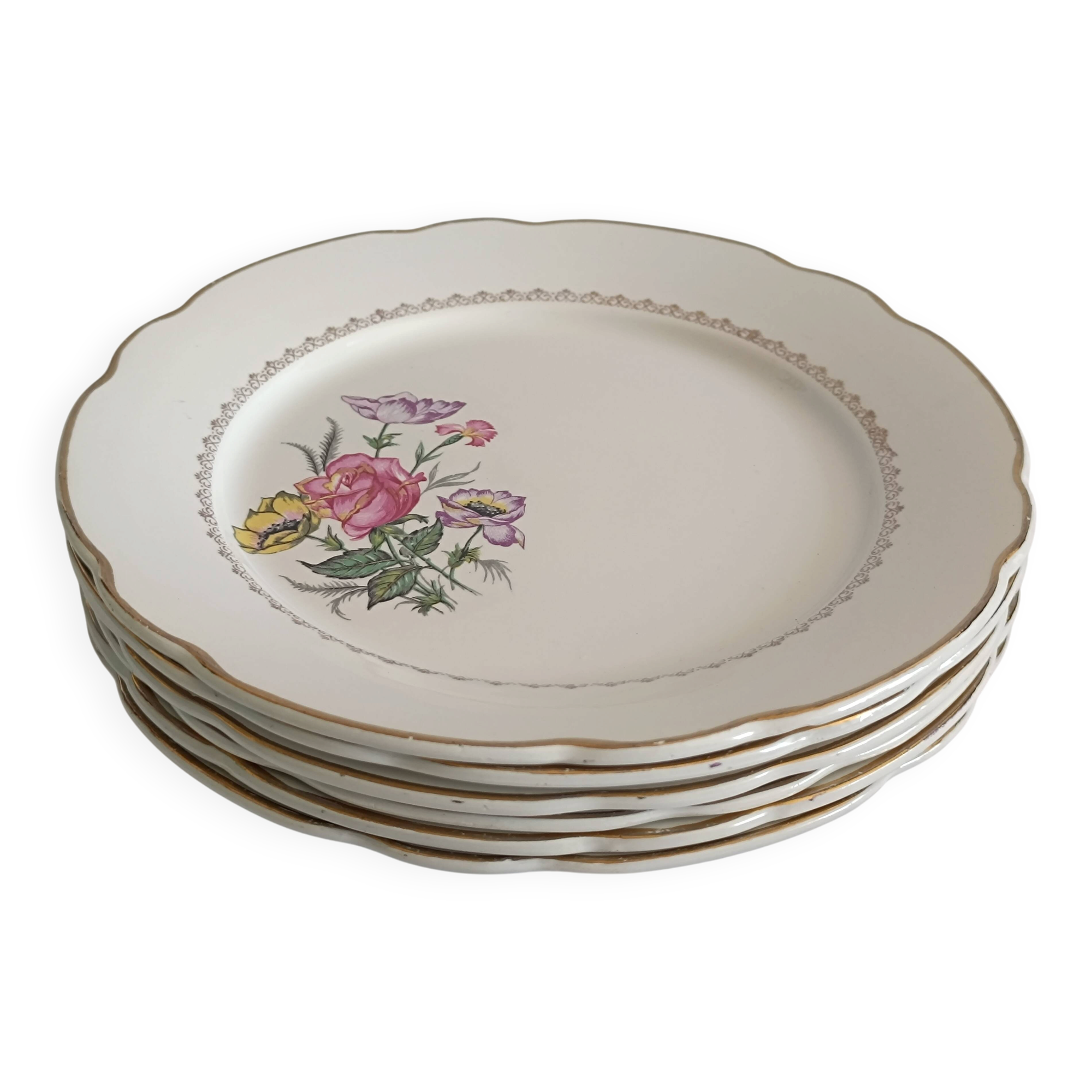 Assiettes plates Digoin & Sarreguemines