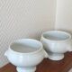 Set of 2 mini French porcelain soup tureens