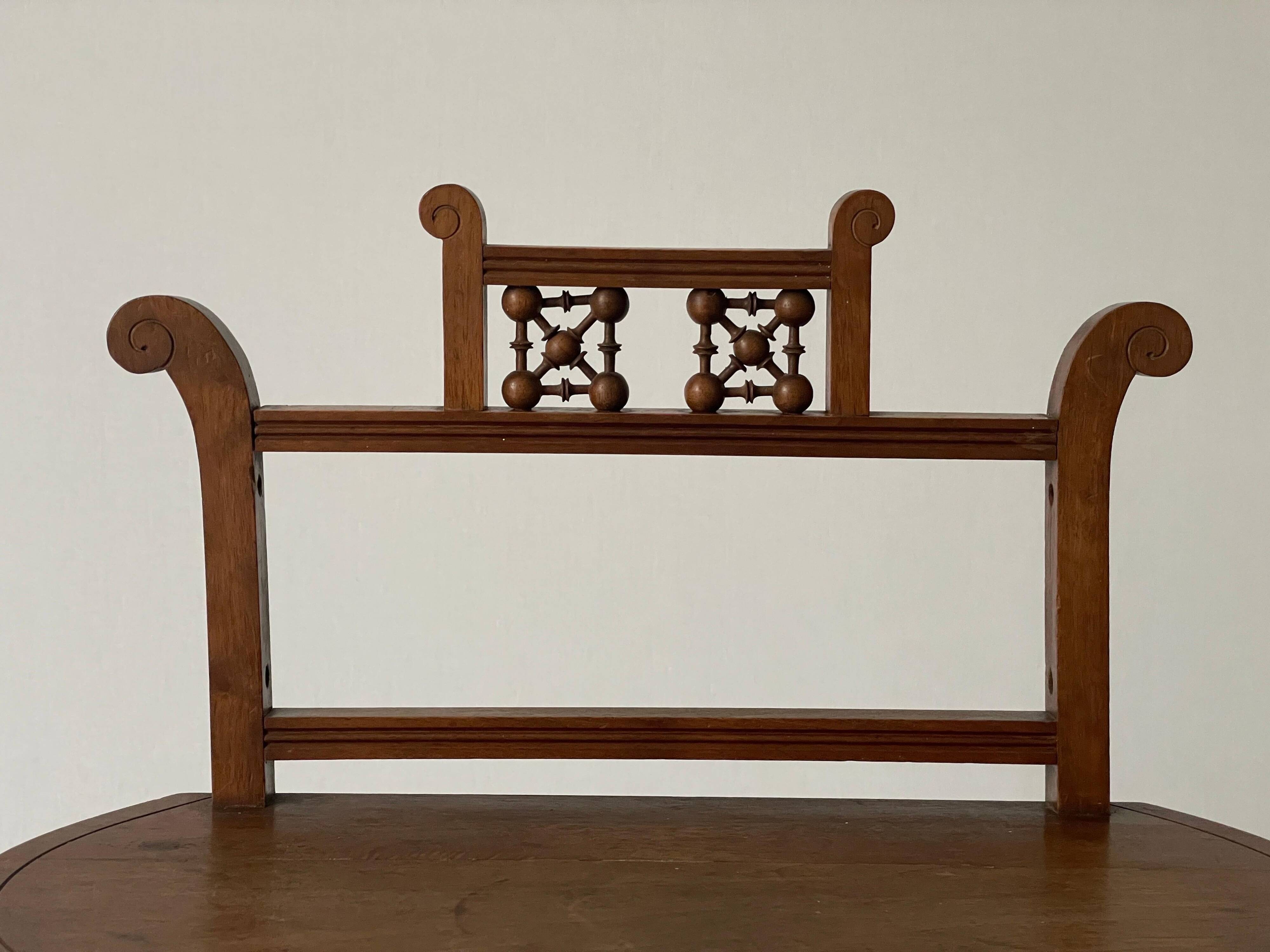 Two-tier walnut console table, 1950s, France.