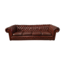 Sofa chesterfield brown leather four seats