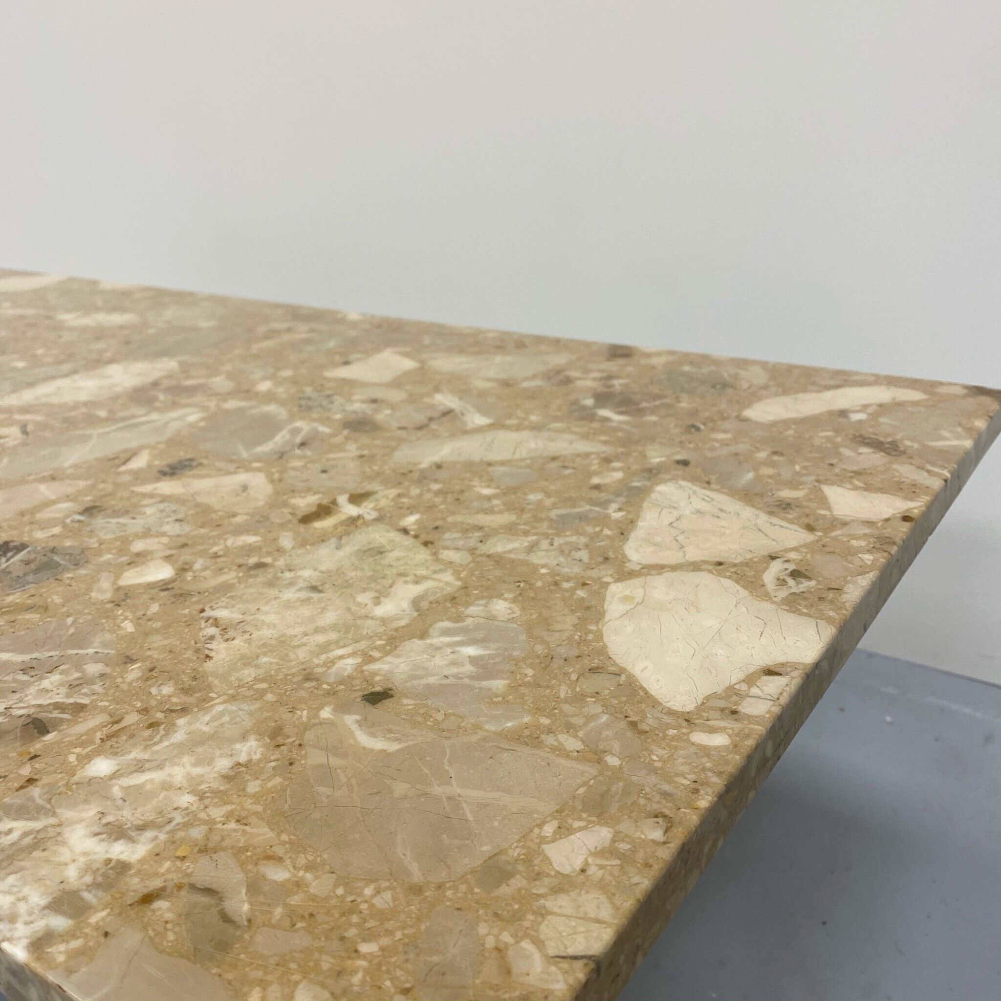 Fossil-bearing marble coffee table 70s