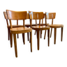 Série de 6 chaises vintage en bois