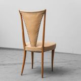 Ensemble de 6 chaises, simili cuir et bois, modernisme vintage années 50