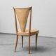 Ensemble de 6 chaises, simili cuir et bois, modernisme vintage années 50