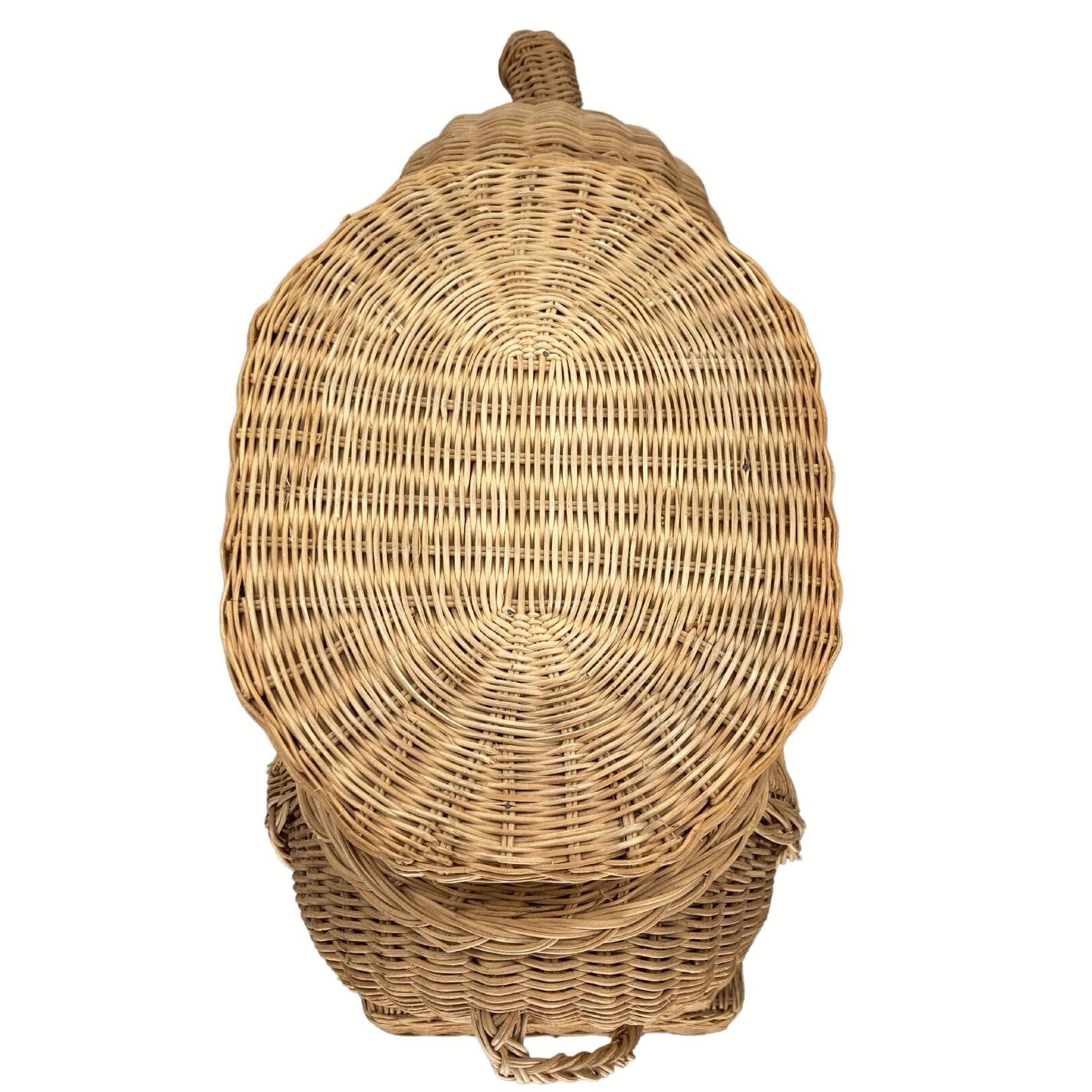 Rattan bamboo wicker elephant pedestal or side table, 1970s