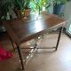 Antique solid walnut table with turned legs, france, late 19th century