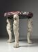 Table centrale de style grand tour en faux marbre