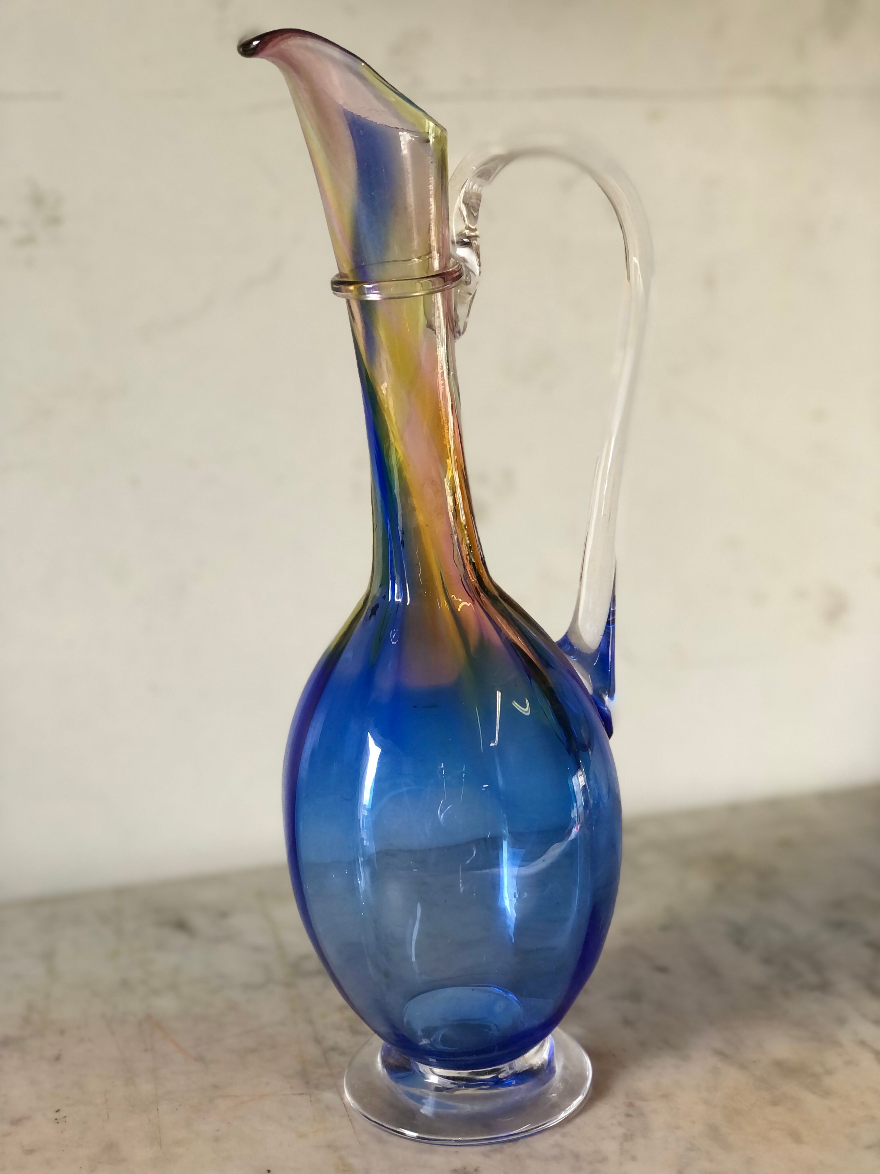 Blue carafe blown glass