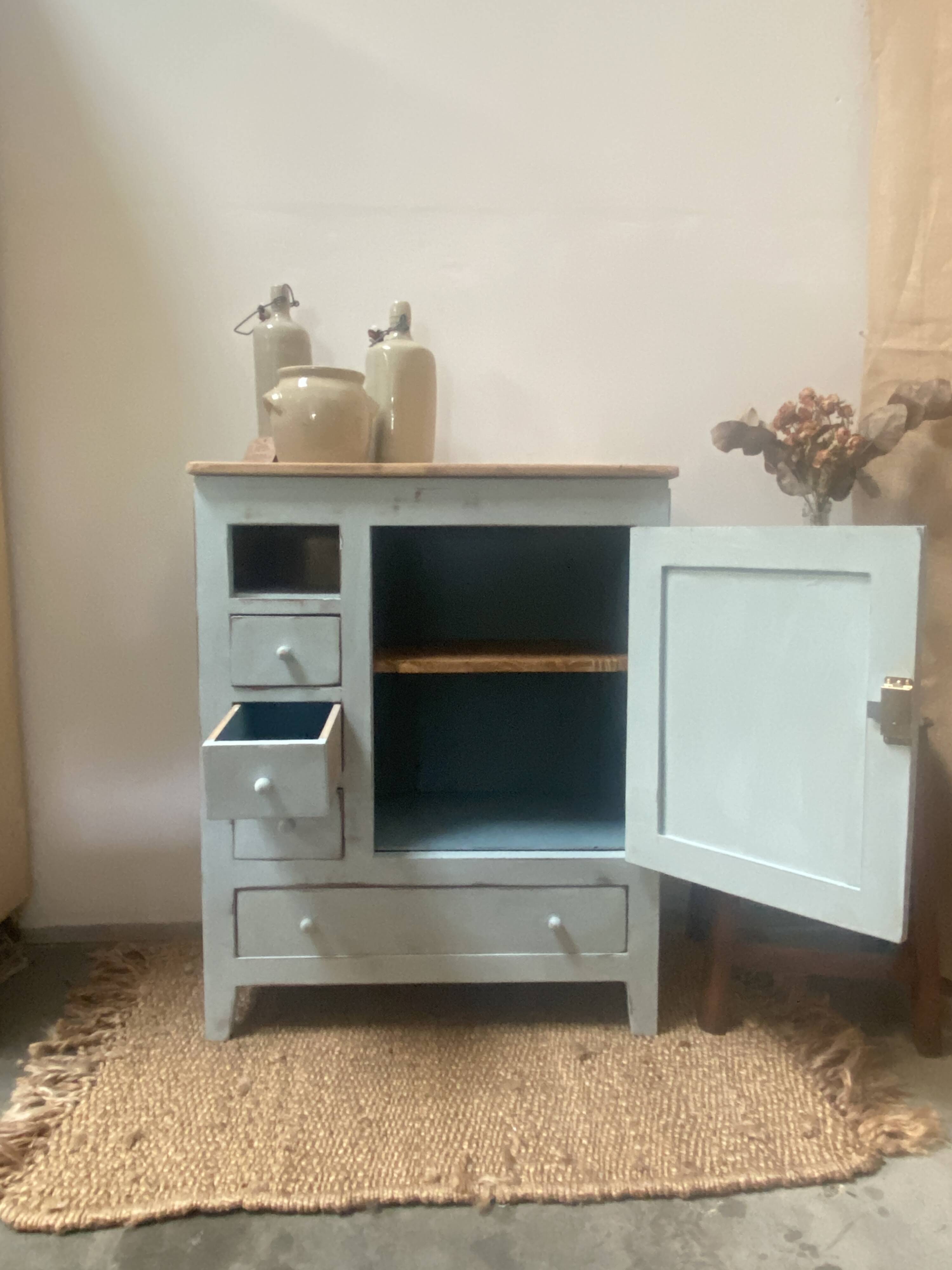 Small blue Parisian buffet