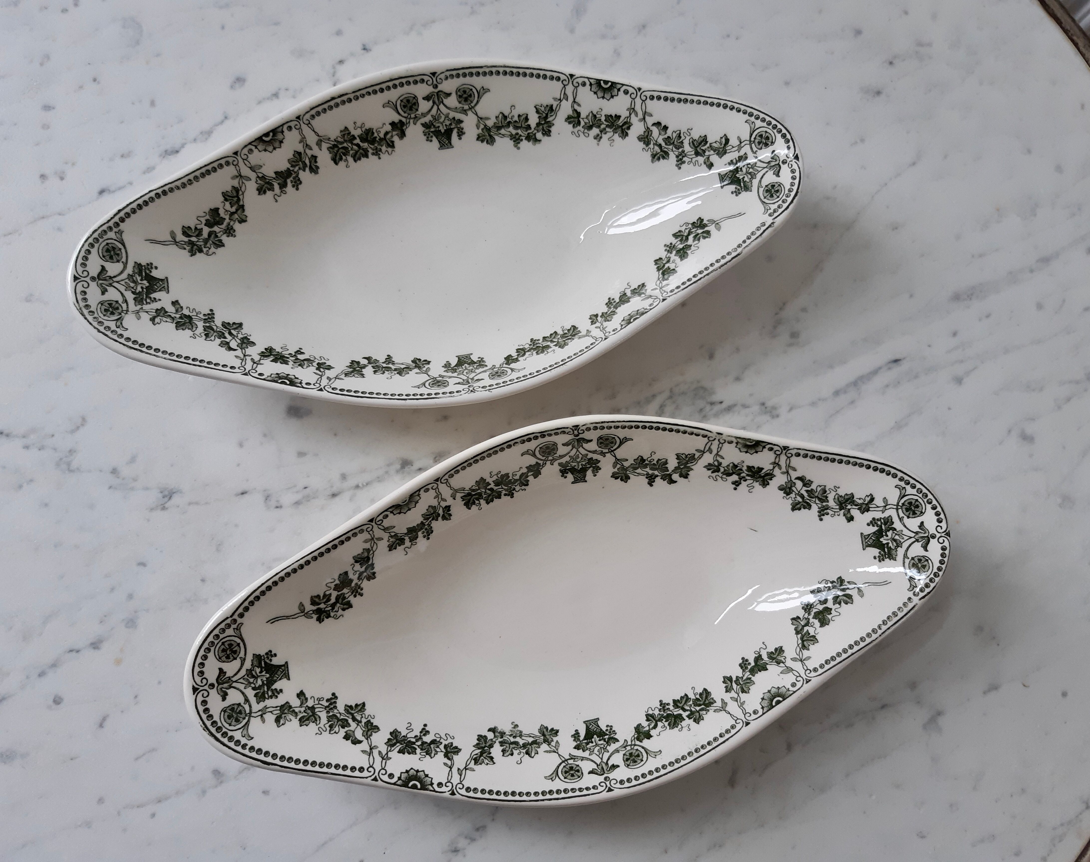 Lot of 2 ravines and gravy boat Badonvilliers model Champagne