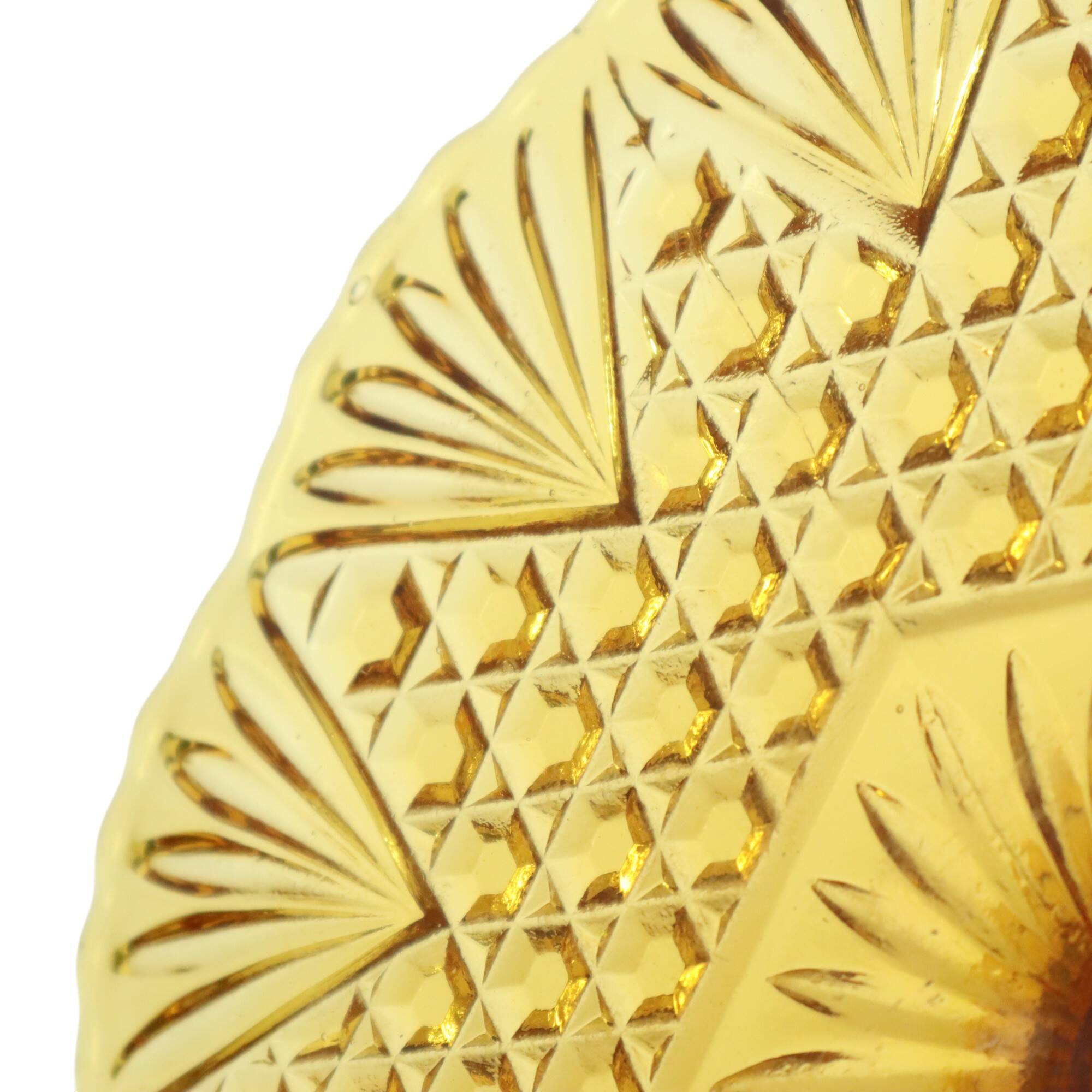 Art Deco Amber Cake Stand Depression Glass 31cm