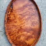 Oval wooden tray