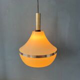 Vintage beige plexiglass space age pendant light