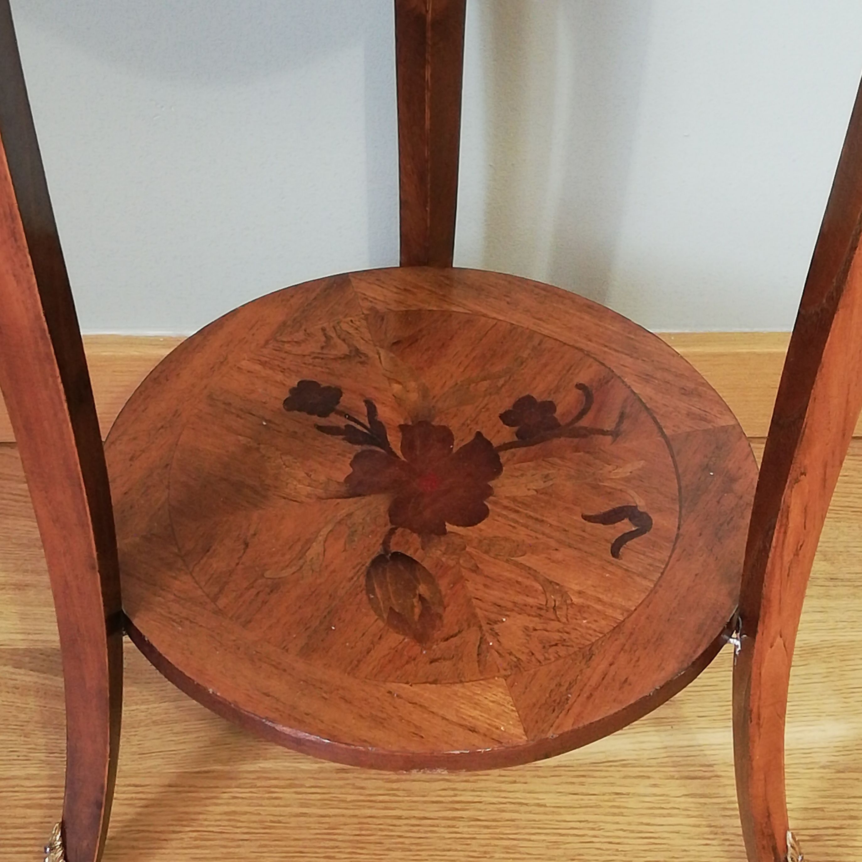 Pedestal table or harness in rosewood marquetry Louis XV style