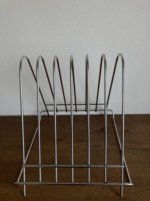 Porte revues disques space age chromé 1970