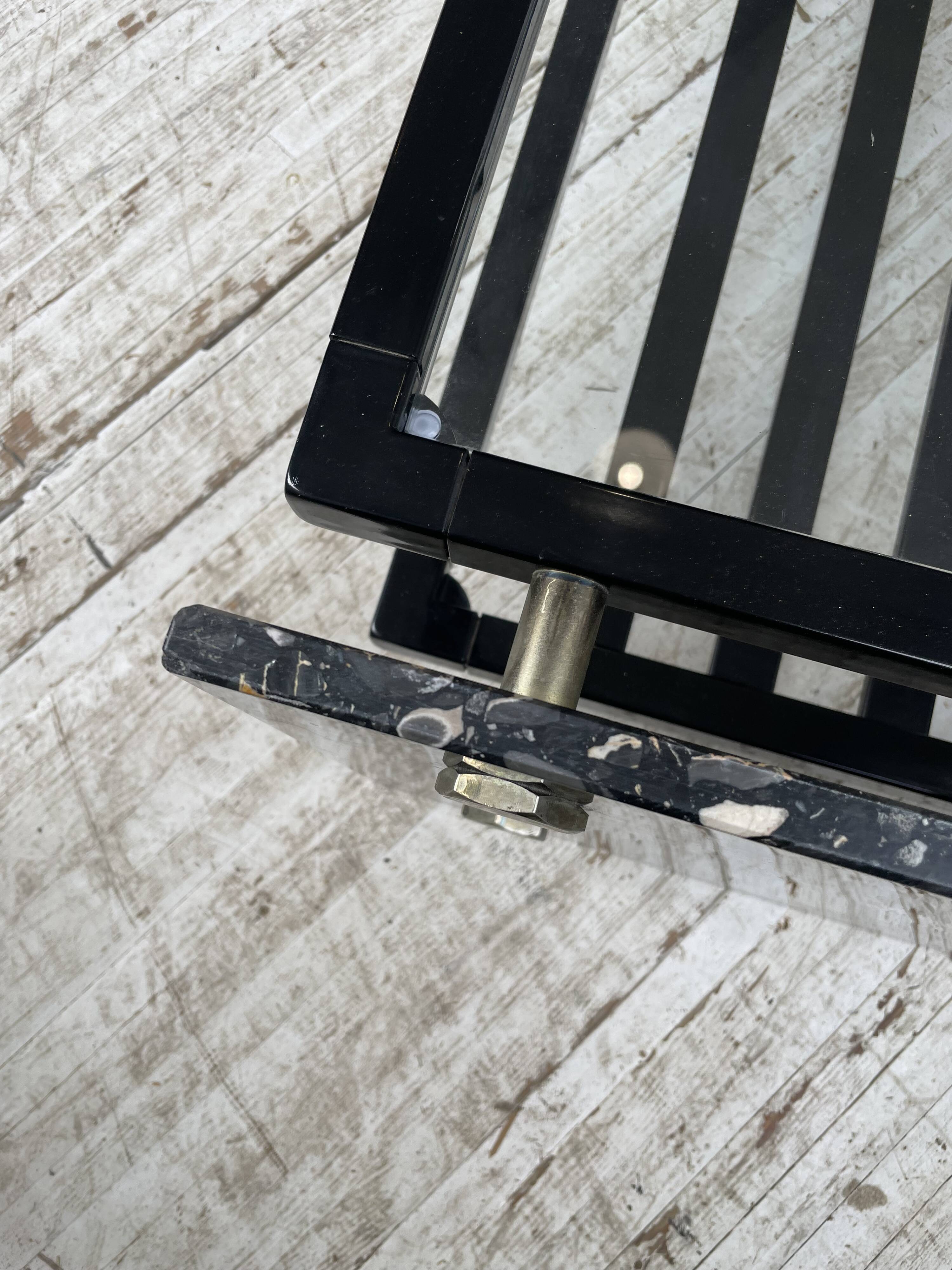 80s Italian marble and glass coffee table