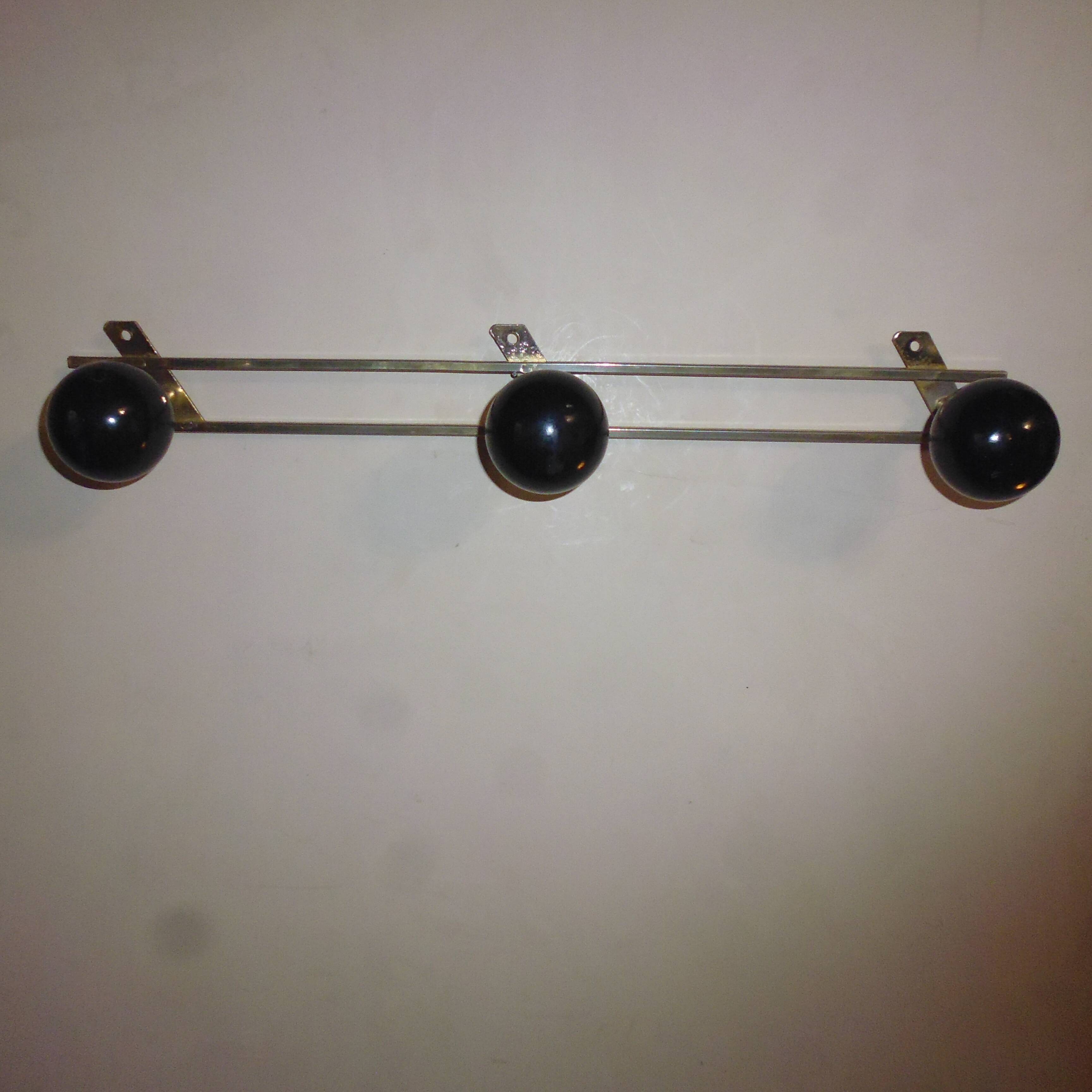 Wall pad 3 black balls and golden brass 60 70 / 1