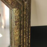 Octagonal Tuscan Wall Mirror. Art Deco. Iridescent wood/brass frame.