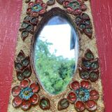 Ceramic mirror from the Roue Workshop in Vallauris, 1950