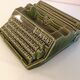 Japy advertising ashtray in olive green / vintage ceramic 50s-60s