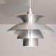 Vintage Scandinavian aluminum pendant light 1970