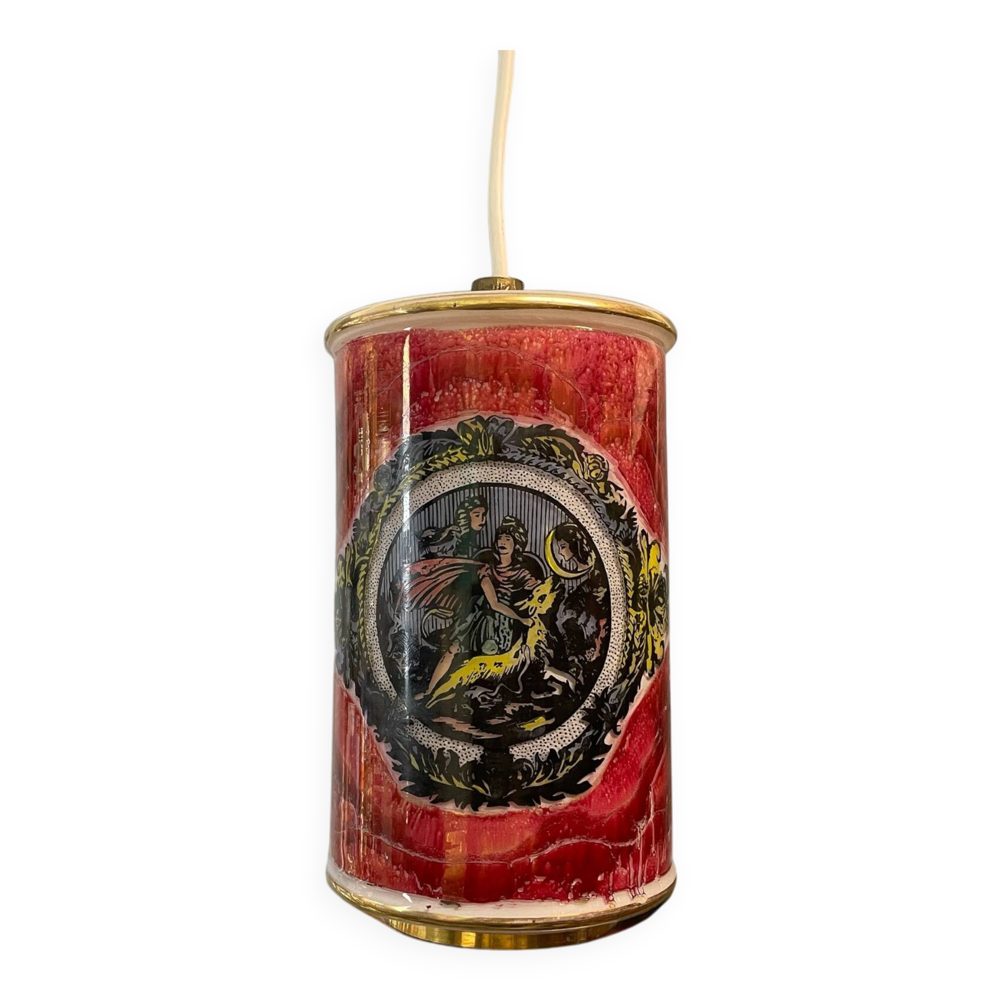 Hand Painted Glass Hanging Lamp