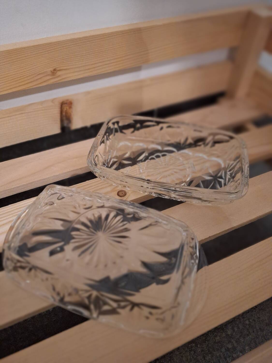 Glass butter dish France