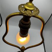 Antique lamp known as a lyre in bronze and marble from the late 19th century.