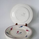 Set of 6 flat plates Givors model Perce-Neige 1950