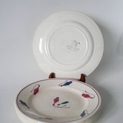 Set of 6 flat plates Givors model Perce-Neige 1950