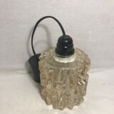 Vintage 70s molded glass pendant