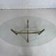 Oval dining room table in brass and beveled glass Belgo Chrome