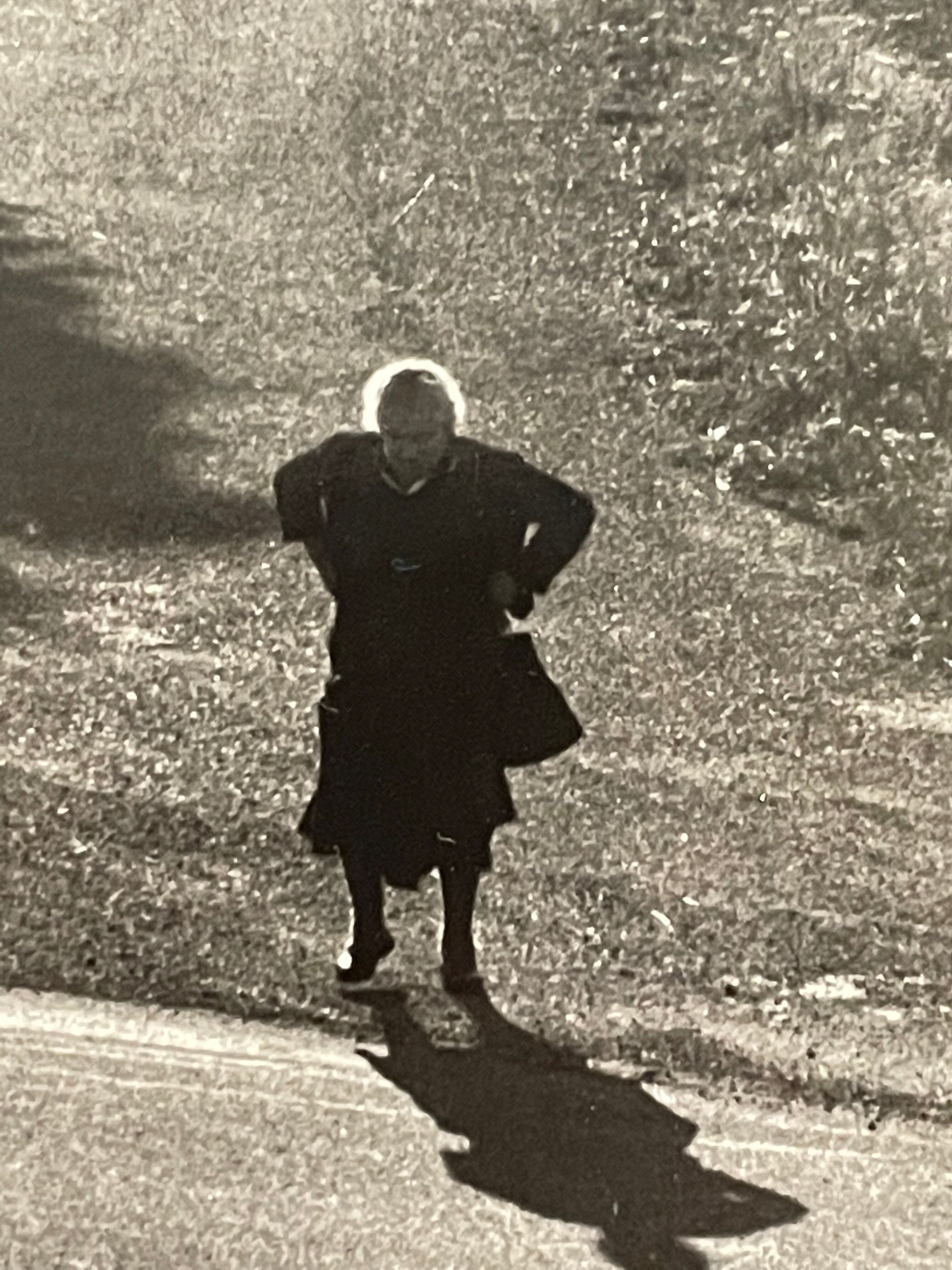 Photograph black and white silver print circa 1970 chemin de l'église