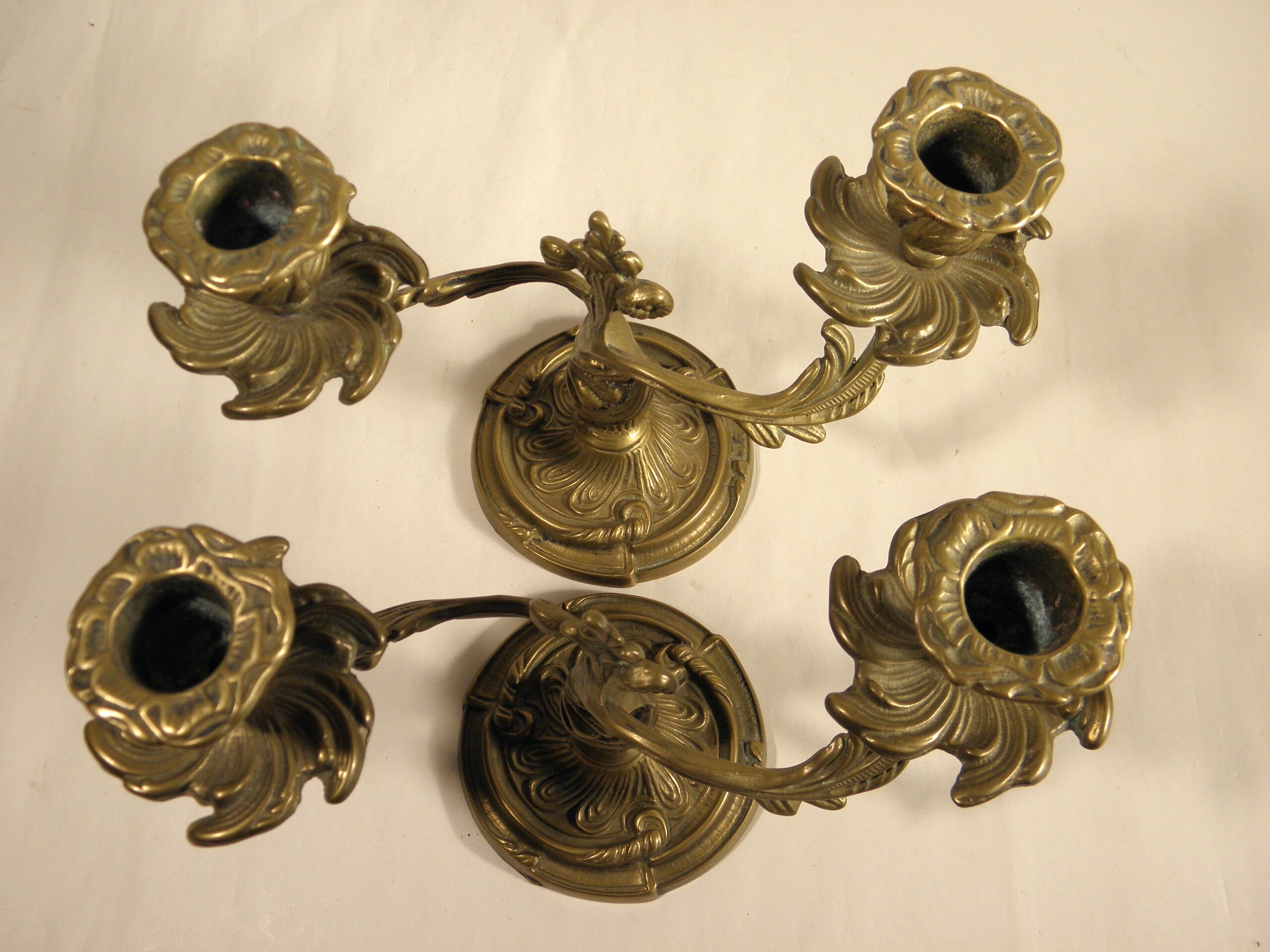 Pair of gilded bronze chandeliers