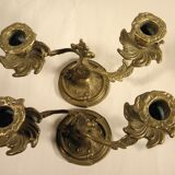 Pair of gilded bronze chandeliers