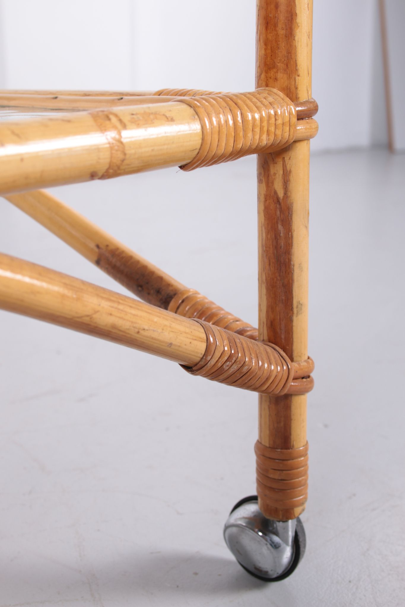 Vintage Bamboo Trolley and serving trolley 1960s