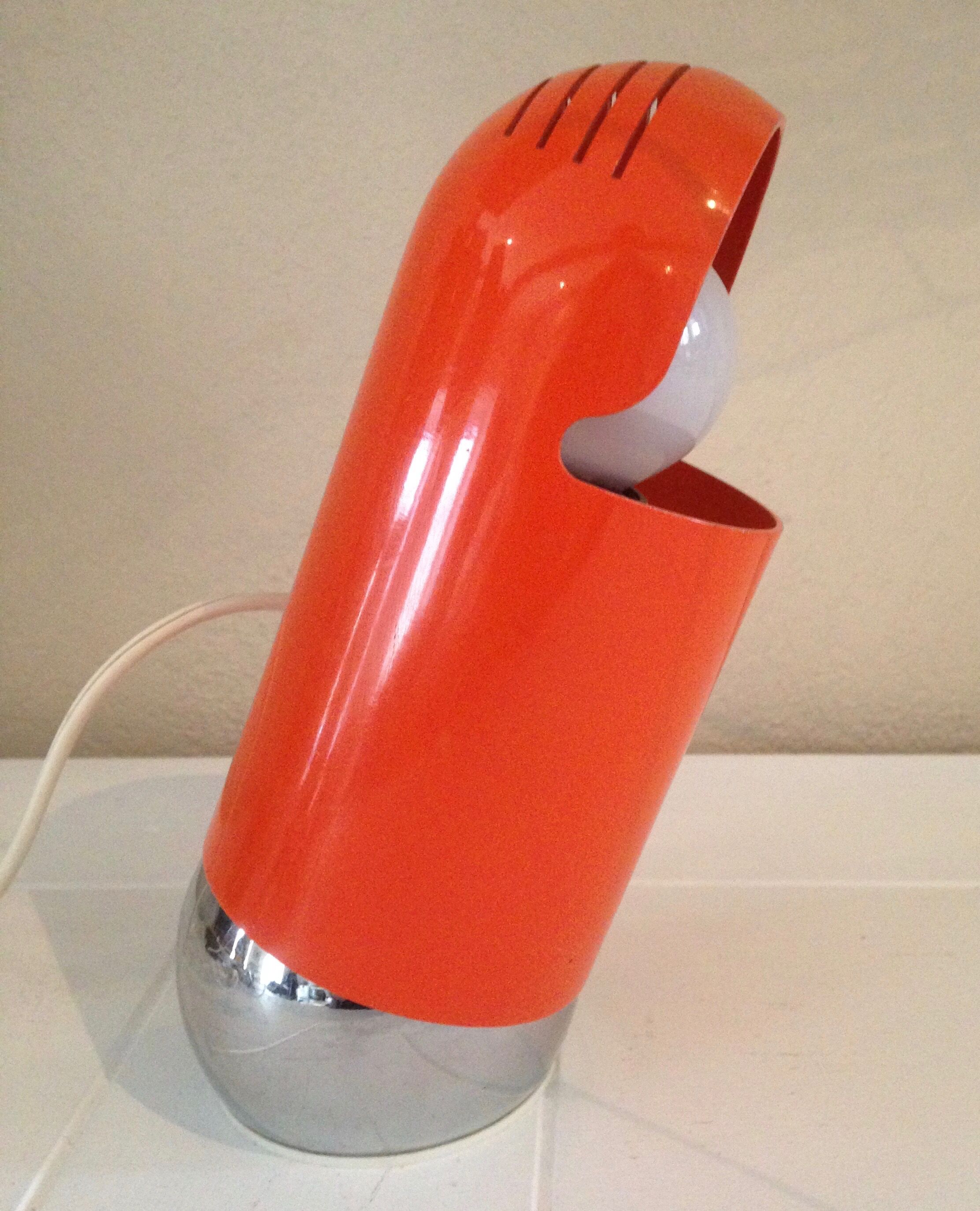 Table lamp 70s orange Piero de Martini