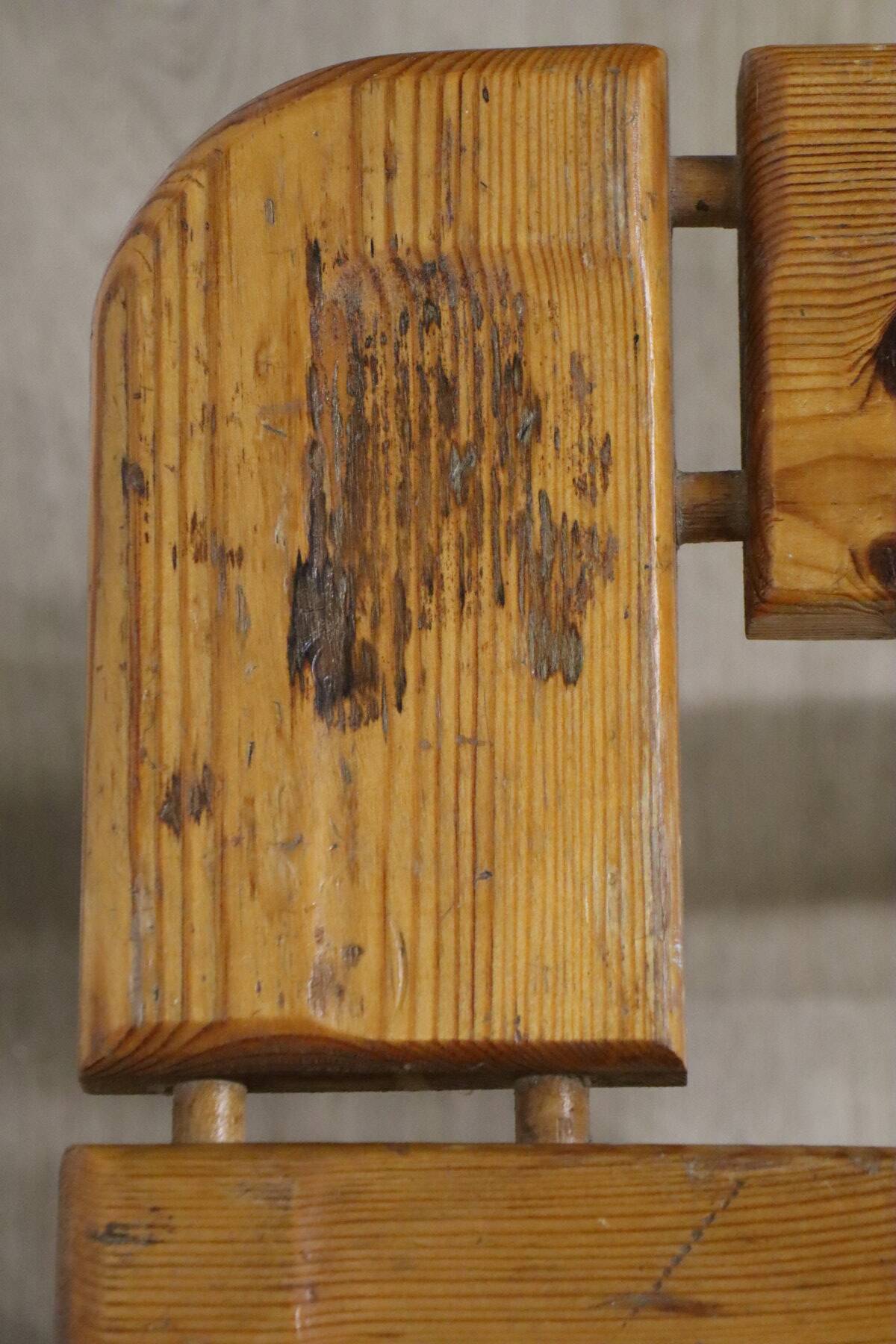 Vintage pine stool by Olof Ottelin - 1960