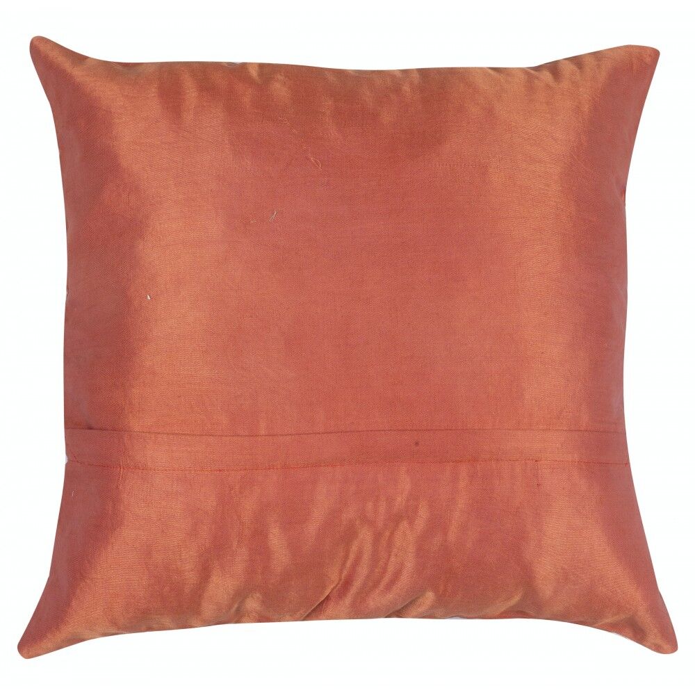 SET OF 2 - Embroidered 100% Silk Cushion Covers. Handmade Accent Pillows. Traditional Pillowcases. Lace Pillows