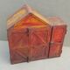 Old atypical metal workshop furniture with its original red patina