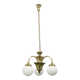 1930s Czechoslovak Art Deco Brass and Opaline Glass Chandelier