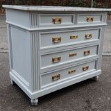 Old oak and marble chest of drawers