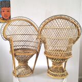 Pair of Emmanuelle armchairs for doll design 70s