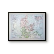 Denmark and dependencies, period map, 1887, Authentic