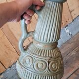 Polychrome enamelled stoneware vase by Dubois - Belgium - art deco