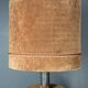 Midcentury XL ( 82 cm ) imposing terracotta suede table lamp. 1970s