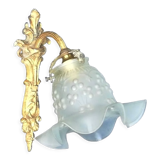 Wall lamp early twentieth in bronze and glass